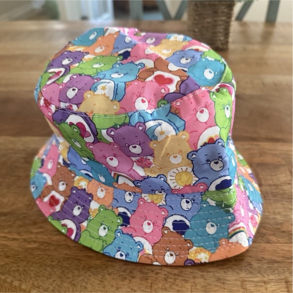 Care Bears Kids Bucket Hat Colorful Cartoon Print Youth Festival Sun Hat